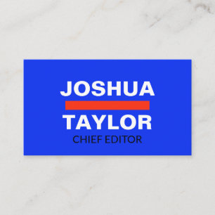 Vet Blauw Wit Oranje Uniek Modern Minimalist Visitekaartje