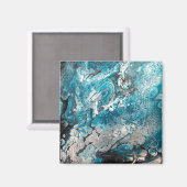 Vet blauw & zwart Abstract magneet (Voorkant / Achterkant)