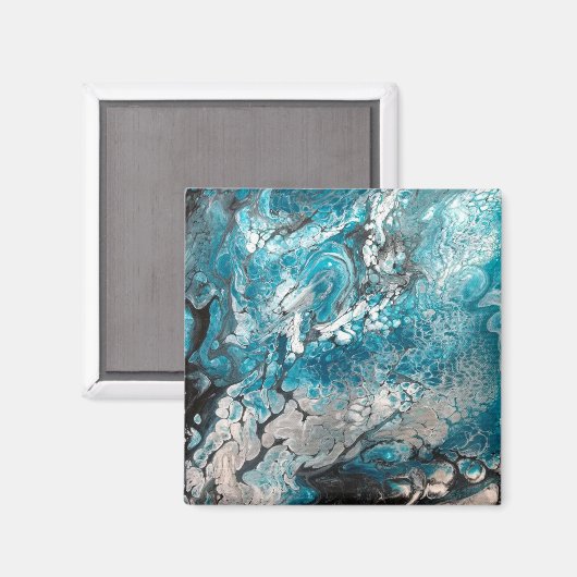 Vet blauw & zwart Abstract magneet (Voorkant / Achterkant)