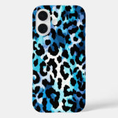 Vet Blauw Zwart Luipaard Cheetah Dierenprint Case-Mate iPhone Case (Achterkant)