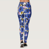 Vet Blauwe Roze Gold Floral Pattern-Leggings Leggings (Achterkant)