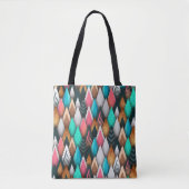 Vet Blauwgroen Roze Bruin Zwart Modern Abstract Tote Bag (Voorkant)