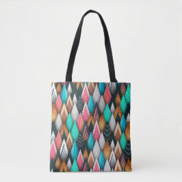 Vet Blauwgroen Roze Bruin Zwart Modern Abstract Tote Bag