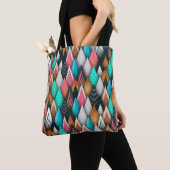 Vet Blauwgroen Roze Bruin Zwart Modern Abstract Tote Bag (Dichtbij)