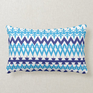 Vet Blauwgroen Turquoise Blue Tribal Chevron Patte Kussen