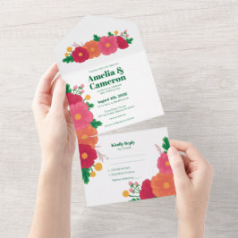 Vet Bloeit Alles In Een Huwelijksuitnodiging All In One Uitnodiging