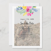 Vet bloem 2 foto's sparen datum save the date (Achterkant)