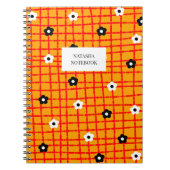 Vet Bloem Sinaasappel Rood Check Patroon Stationer Notitieboek (Voorkant)