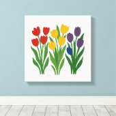 Vet Bloemen Design Tulp Muur Art Canvas Afdruk (Insitu (Houten vloer))
