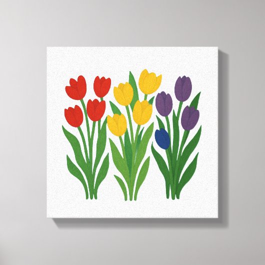 Vet Bloemen Design Tulp Muur Art Canvas Afdruk (Voorkant)