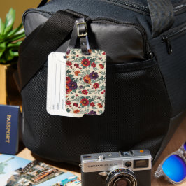 Vet Bloemen en Retro Geïnspireerd Bagagelabel