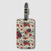 Vet Bloemen en Retro Geïnspireerd Bagagelabel (Voorkant (verticaal))