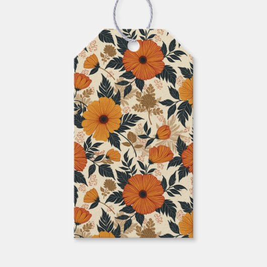 Vet Bloemen Geometrie Gift Labels Cadeaulabel (Voorkant)