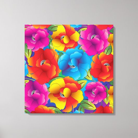 Vet Bloemen Verpakt Canvas Afdruk (Voorkant)