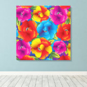 Vet Bloemen Verpakt Canvas Afdruk (Insitu (Houten vloer))