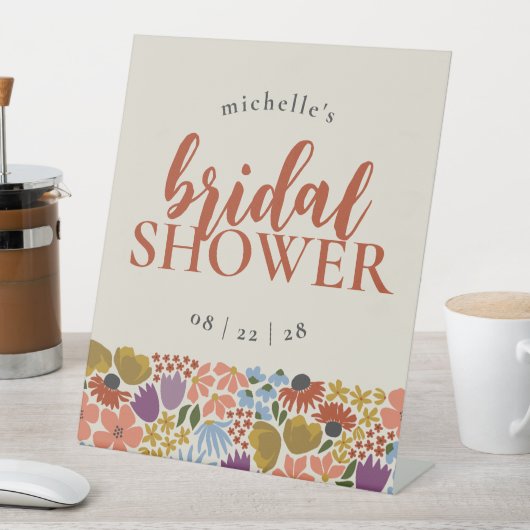 Vet Bloemen Vrijgezellenfeest of bruiloft Reclamebord Met Voetstuk (Insitu)