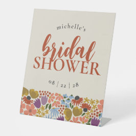 Vet Bloemen Vrijgezellenfeest of bruiloft Reclamebord Met Voetstuk