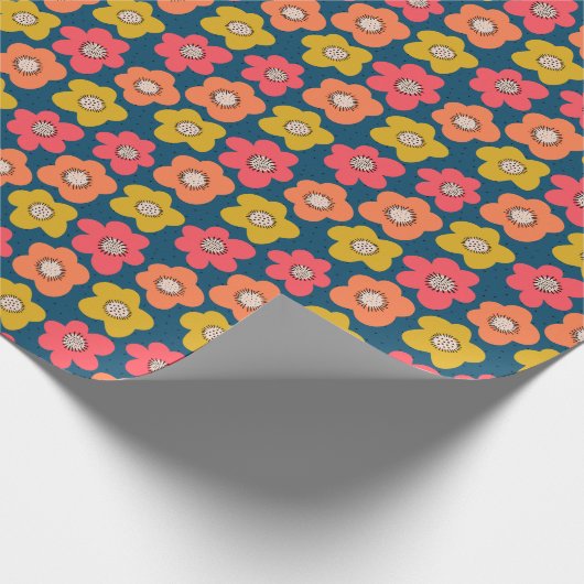 Vet bloemig Scandinavisch patroon: naadloos decor Cadeaupapier (Hoek)