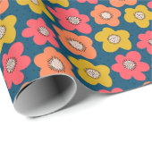 Vet bloemig Scandinavisch patroon: naadloos decor Cadeaupapier (Rol Hoek)