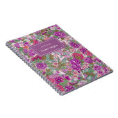  vet bloemmotief magenta naam notitieboek (Rechterzijde)