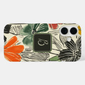 Vet bloemmotief monogram Case-Mate iPhone case (Achterkant (horizontaal))