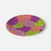 Vet bloemontwerp in limoengroen, roze, Paarse Papieren Bordje (Gekanteld)