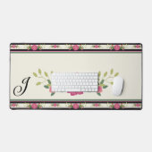 vet bloemontwerp monogram bureaumat (Keyboard & Muis)