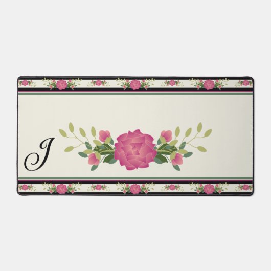 vet bloemontwerp monogram bureaumat (Voorkant)