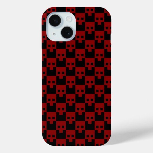 Vet blok schedel in bloed rood op zwart Case-Mate iPhone case (Achterkant)