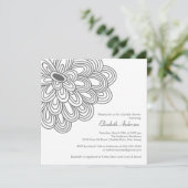 Vet Bloom Gray & White Bridal Shower Invitation Kaart (Staand voorkant)