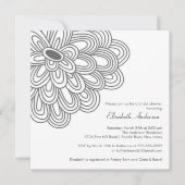 Vet Bloom Gray & White Bridal Shower Invitation Kaart (Voorkant)