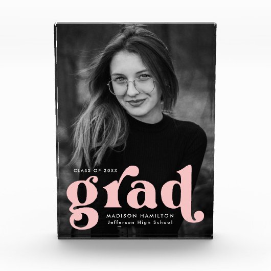 Vet Blush Pink Typografie Afstuderen Fotoblokken (Voorkant)