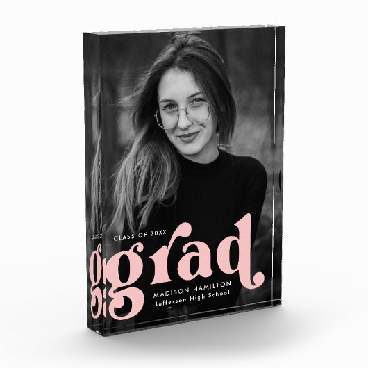 Vet Blush Pink Typografie Afstuderen Fotoblokken (Links)