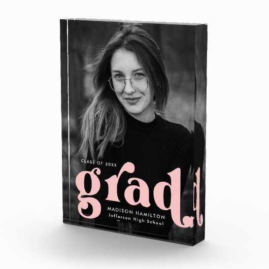 Vet Blush Pink Typografie Afstuderen Fotoblokken (Rechts)