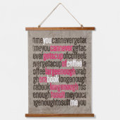 Vet boek & koffie offerte hangend wandkleed (Voorkant)