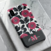 Vet Boho bloemmotief Monogram iPhone 15 Case