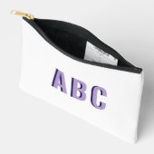 Vet Bord Paarse 3 letter monogram Etui (Open)