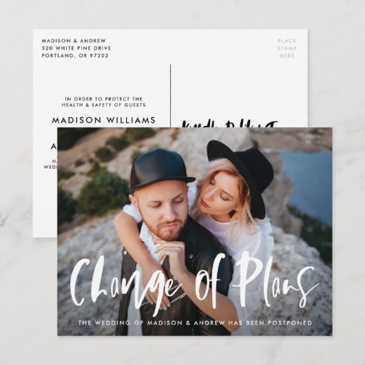 Vet Borstel Manuscript de Verandering van de Foto  Aankondigingskaart (Voorkant / Achterkant)