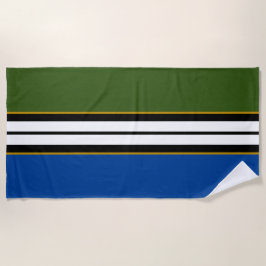 Vet Bos Groen Blauw Wit Zwart Racing Stripes Strandlaken
