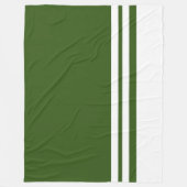 Vet bos Groene Kleur Blok Wit Bodem Stripes Fleece Deken (Voorkant)