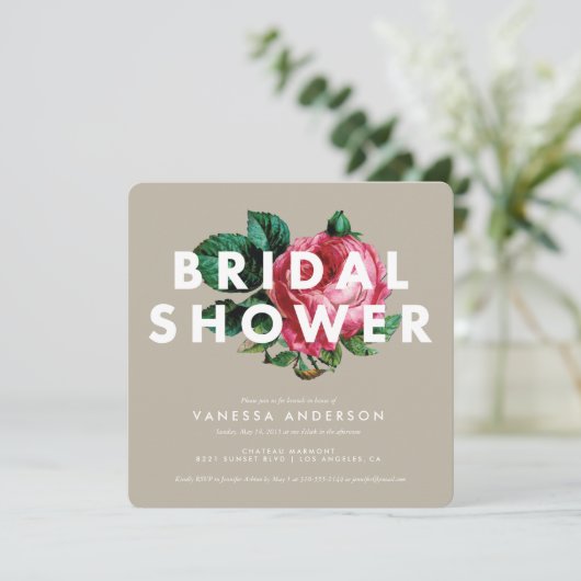 Vet botanisch | Bridal Shower-uitnodiging Kaart (Staand voorkant)