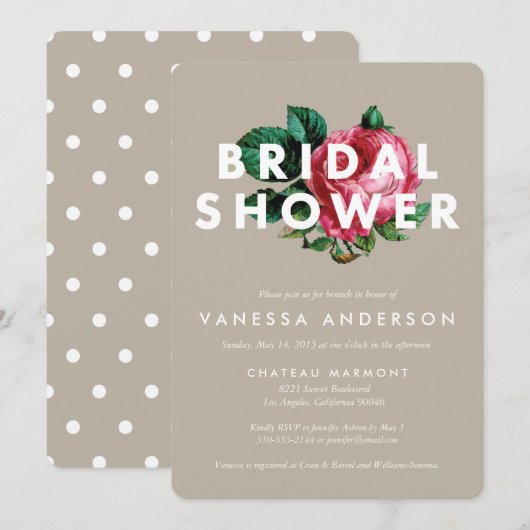 Vet botanisch | Bridal Shower-uitnodiging Kaart (Voorkant / Achterkant)