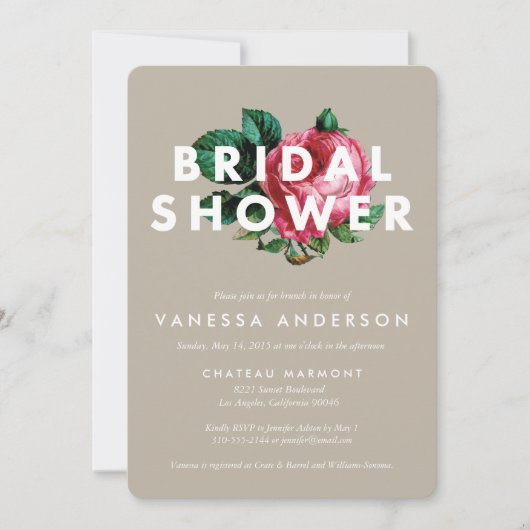 Vet botanisch | Bridal Shower-uitnodiging Kaart (Voorkant)