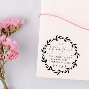 Vet Botanisch de Naam en het Adres van het Manuscr Zelfinktende Stempel