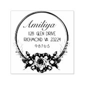 Vet Botanisch Gepersonaliseerd modern Zelfinktende Stempel (Design)