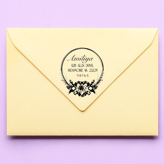 Vet Botanisch Gepersonaliseerd modern Zelfinktende Stempel