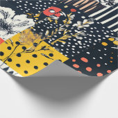 Vet Botanisch Patchwork Ontwerp Cadeaupapier (Hoek)