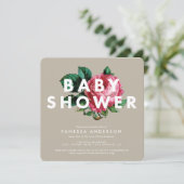 Vet botanisch | Uitnodiging tot Baby shower (Staand voorkant)