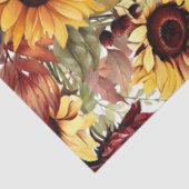 Vet Bourgogne & Zonnebloemen Bloemen Bloemen Decou Tissuepapier (Detail)