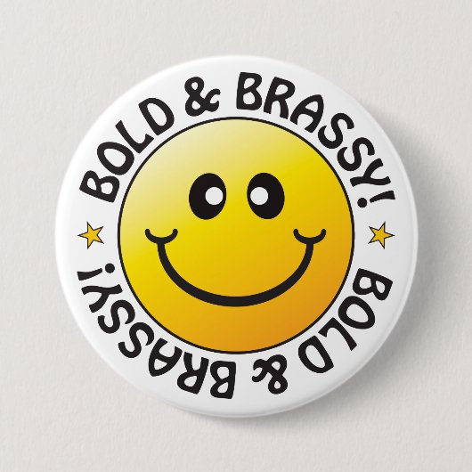 Vet & Brassy Badge Ronde Button 7,6 Cm (Voorkant)